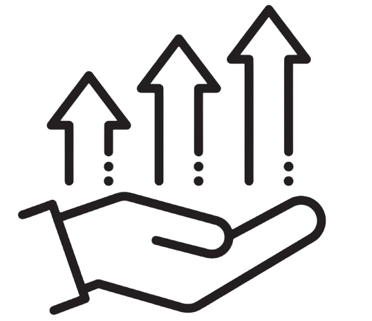 Growth in hand illustration